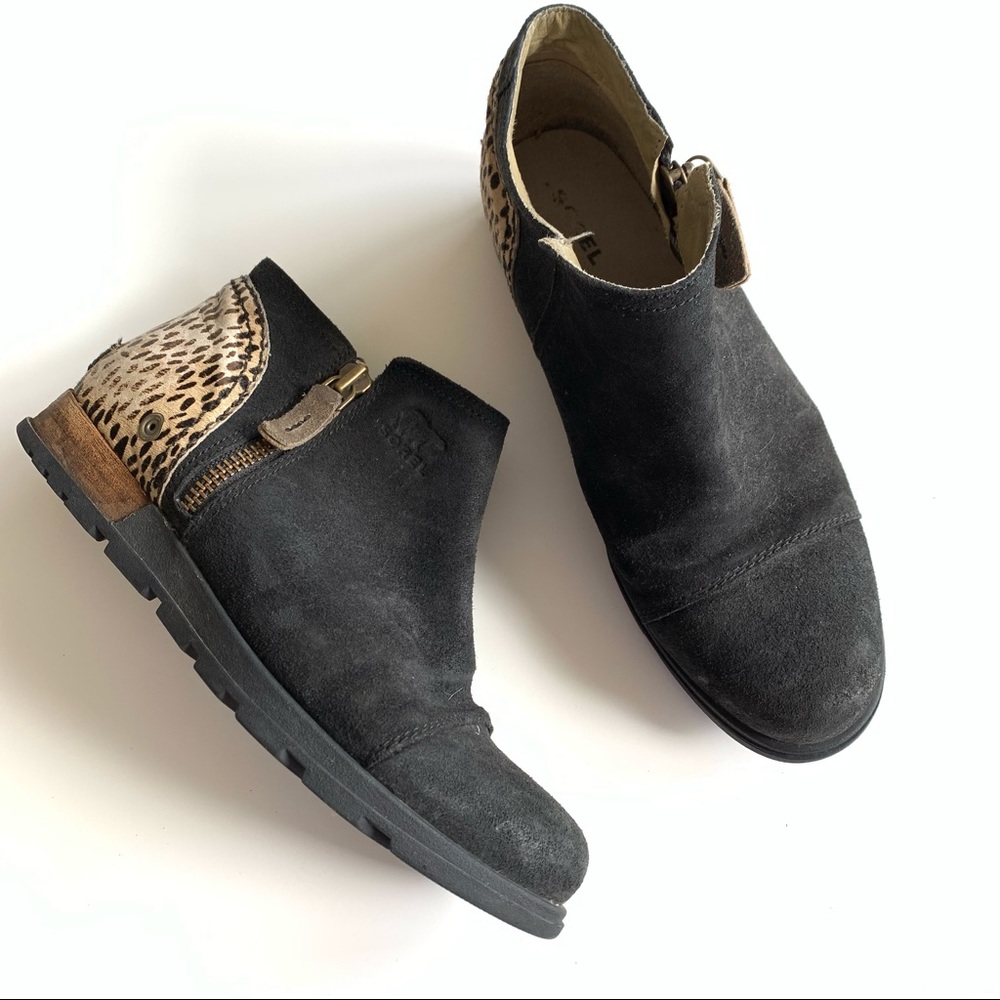 Sorel Major Low Ankle Leopard Print Bootie